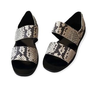 Vince Salina Snakeskin Minimalist Flat Sandals, Size 6M